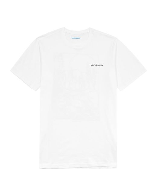 Columbia White Rockaway River Logo-Print Cotton T-Shirt for men