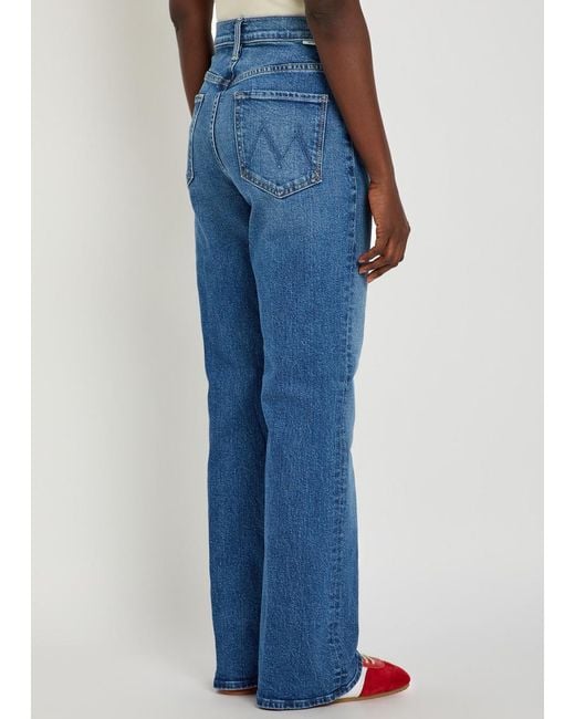 Mother Blue The Bookie Sneak Straight-Leg Denim Jeans