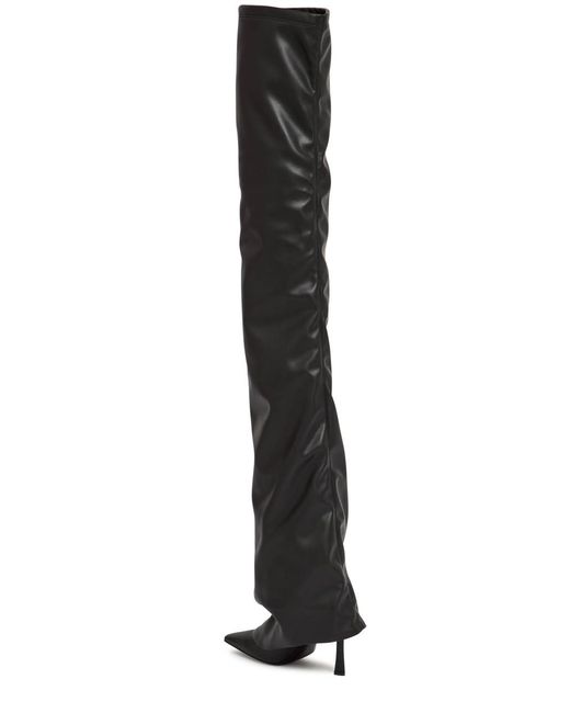 The Attico Black Robin 95 Gathered Over-The-Knee Boots