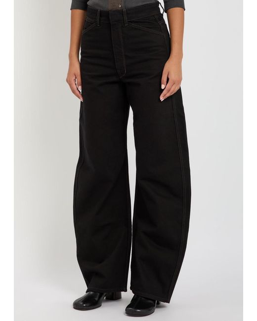 Lemaire Black Curved-Leg Denim Jeans