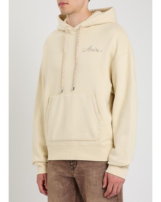 Amiri Natural Ma Quad Checkerboard Logo-Embroidered Hooded Cotton Sweatshirt for men