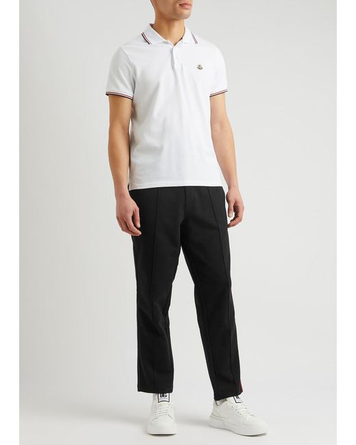 Moncler Black Striped Cotton Sweatpants for men