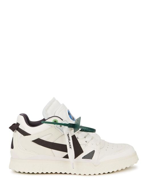 Off-White c/o Virgil Abloh Sponge White Panelled Leather Sneakers for ...