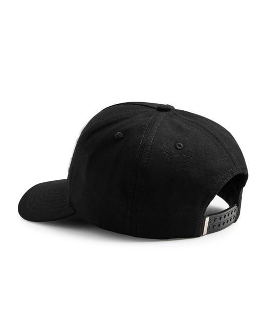 Amiri Black Staggered Logo Canvas Cap for men