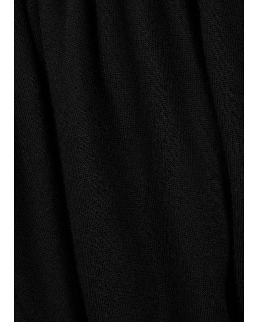 Saint Laurent Black Draped Hooded Wool Mini Dress