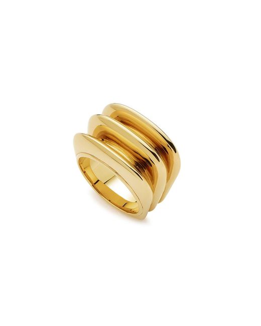 Missoma Metallic Hera Dome Triple Ridge 18Kt-Plated Ring