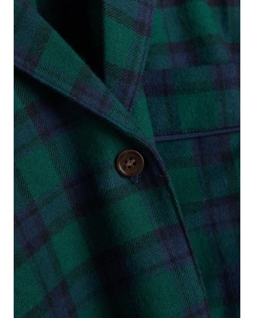 Eberjey Green Plaid Flannel Pyjama Set