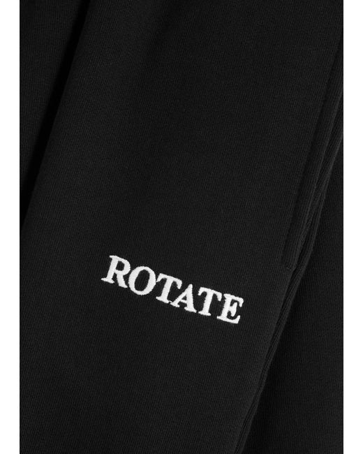 ROTATE SUNDAY Black Logo-Embroidered Cotton Sweatpants