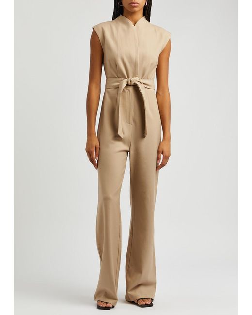 Odd Muse Natural Ultimate Muse Wide-Leg Stretch-Crepe Jumpsuit