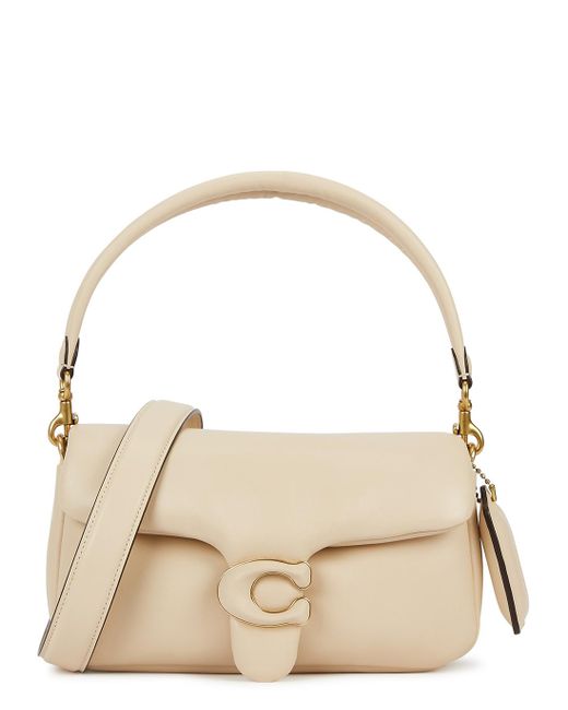 COACH Pillow Tabby 26 Ivory Leather Shoulder Bag in Natural | Lyst