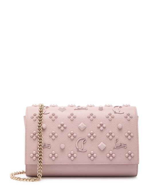 Christian Louboutin Pink Paloma Embellished Leather Clutch