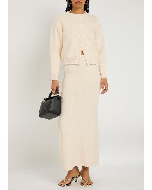 Almada Label Natural Umi Knitted Bouclé Pencil Skirt
