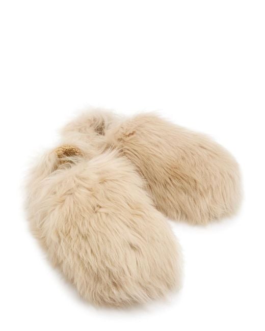 Moncler Natural Snug Shearling Flats
