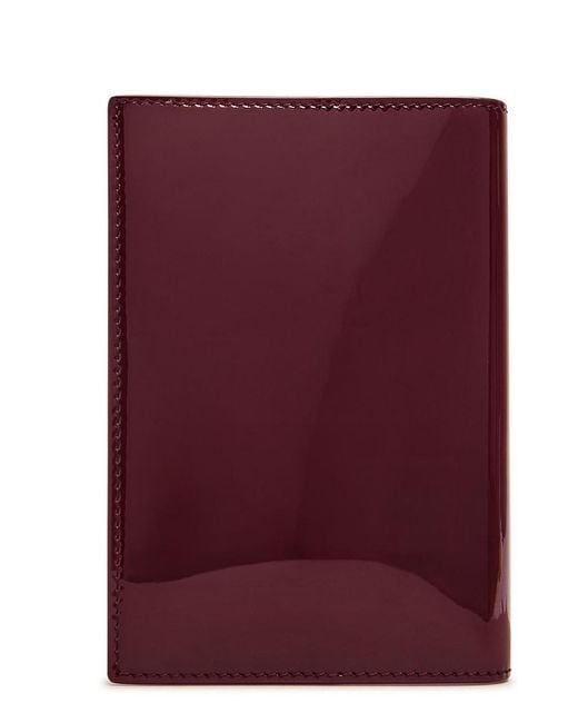 Saint Laurent Purple Logo-Stamped Patent Leather Passport Holder