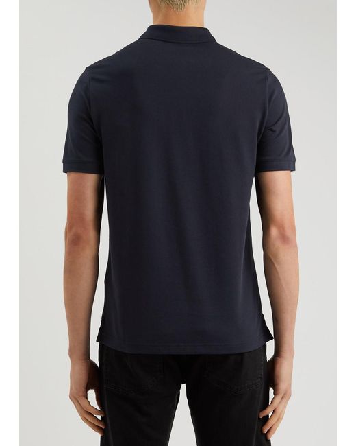 Calvin Klein Blue Logo Piqué Stretch-cotton Polo Shirt for men