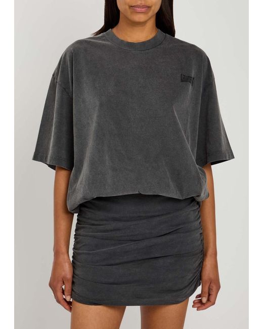 T By Alexander Wang Gray Prestyled T-Shirt Cotton Mini Dress
