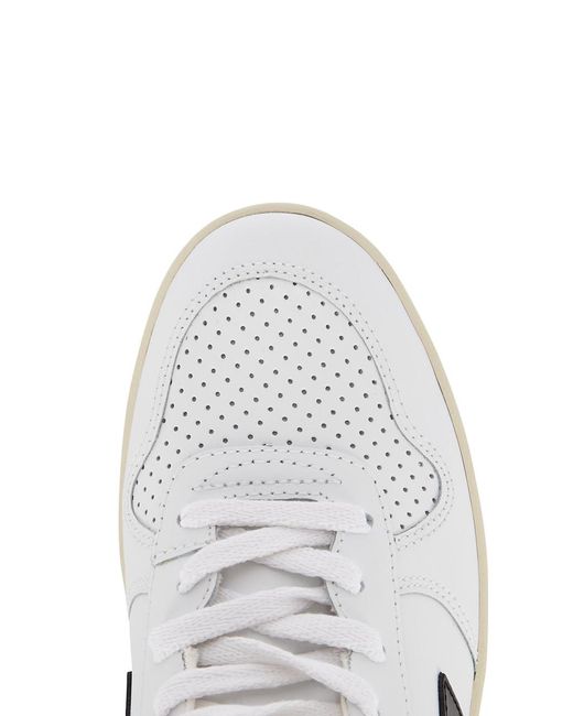 Veja White V-10 Leather Sneakers, Sneakers, Leather, And