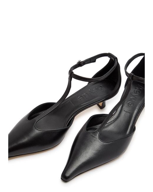 Aeyde Black Liz Pointed Leather Sandals