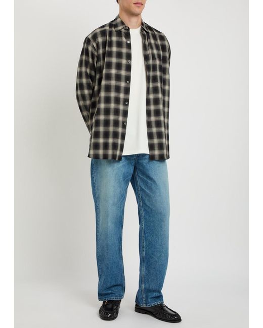 Ssstein Blue Relaxed Straight-Leg Jeans for men