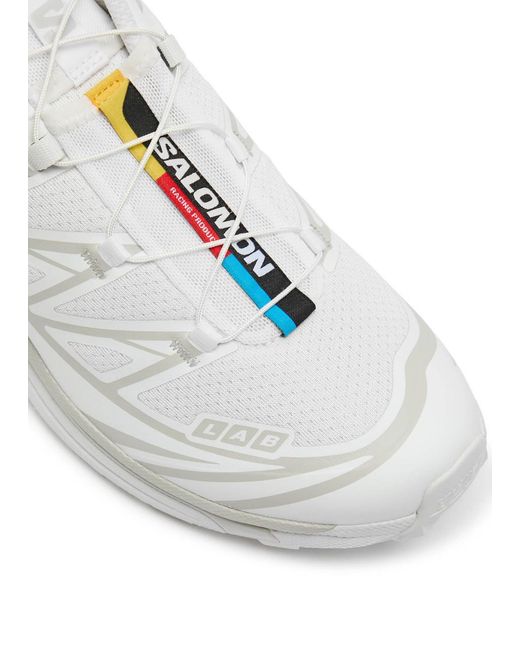 Salomon White Xt-6 Panelled Mesh Sneakers