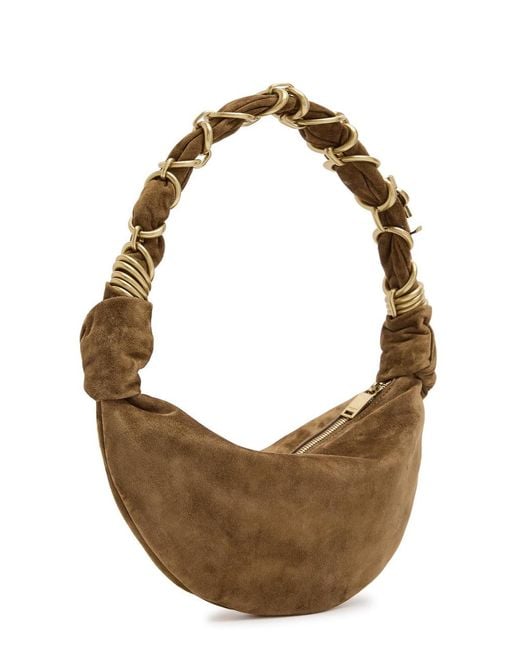 Saint Laurent Brown Rope Suede Hobo Bag