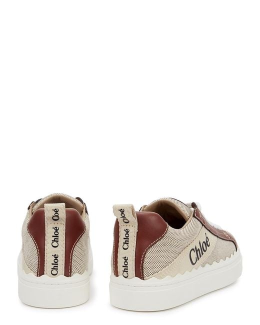 Chloé White Lauren Stone Canvas Sneakers, Sneakers, Stone, Canvas, Round Toe