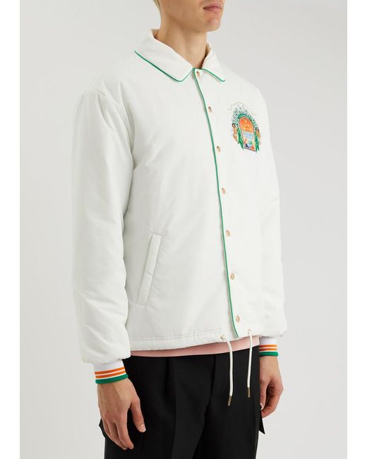 Casablancabrand White Logo-Print Shell Jacket for men