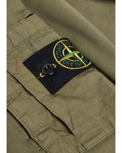 Stone Island Green Logo Cotton Sweatshirt for men