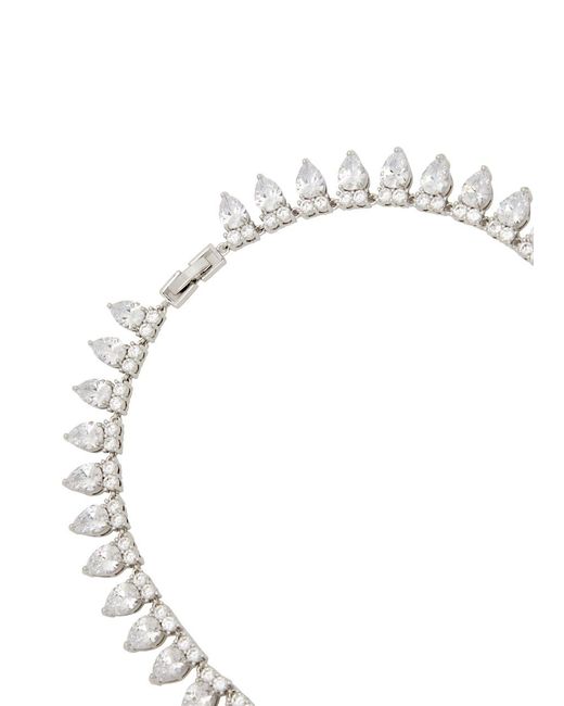 Fallon White Monarch Heart Rivière Embellished Necklace