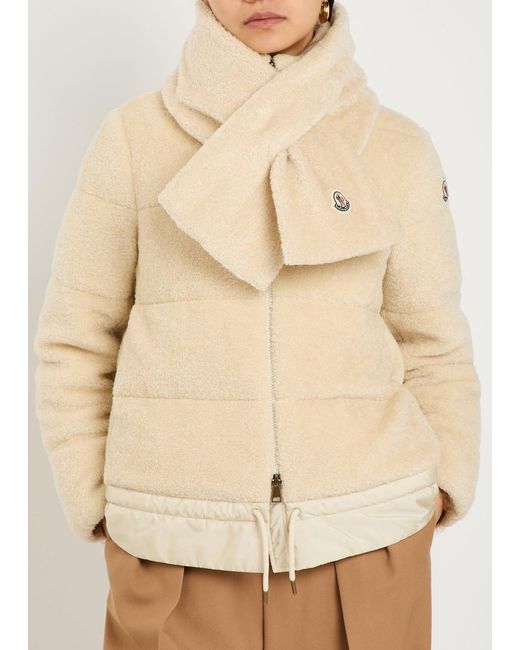 Moncler Natural Quilted Teddy Scarf