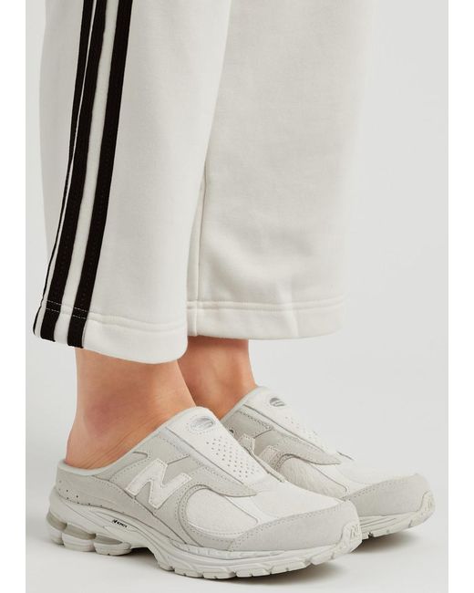 New Balance White 200r Panelled Calf Hair Mule Sneakers