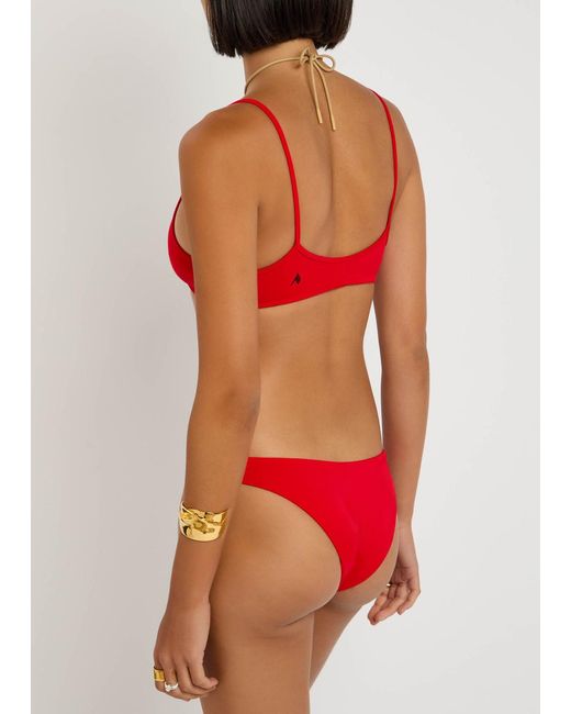 The Attico Red Stretch-Polyamide Bikini
