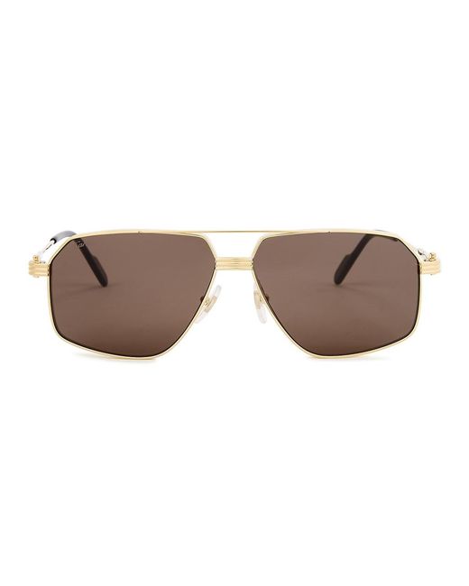 Cartier Brown Première De Aviator-Style Sunglasses for men