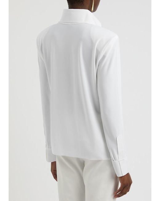 Norma Kamali White Stretch-Jersey Shirt