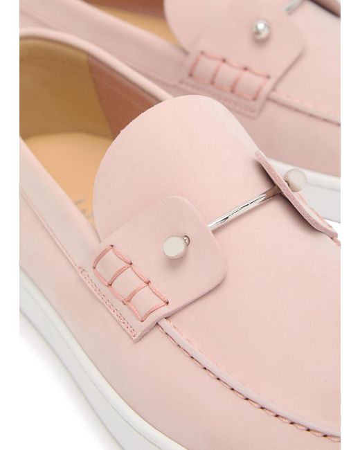 Christian Louboutin Pink Chambeliboat Nubuck Boat Shoes