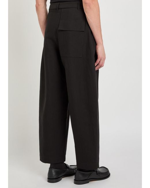 Studio Nicholson Black Ellis Barrel-Leg Carpenter Trousers for men