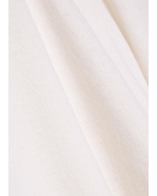 Allude White Roll-Neck Cashmere Top for men