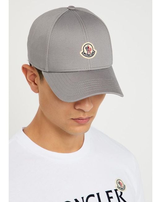 Moncler Gray Logo Cotton Cap for men