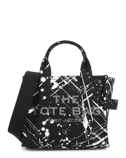 Marc Jacobs The Splatter Mini Tote Black Canvas Bag | Lyst