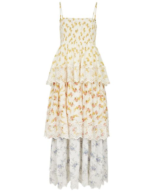 byTiMo White Floral-print Woven Maxi Dress