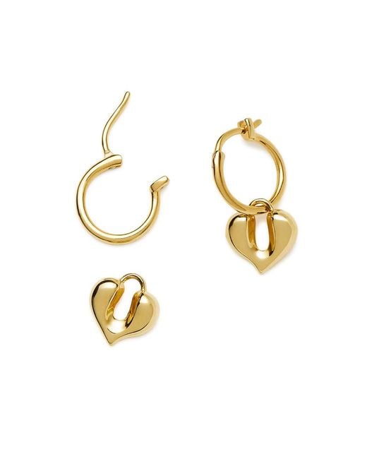 Missoma Metallic Molten Heart 18K Vermeil Hoop Earrings