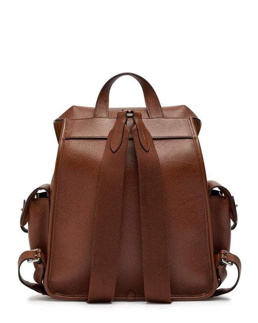 Mulberry Brown Heritage Pebbled Leather Backpack