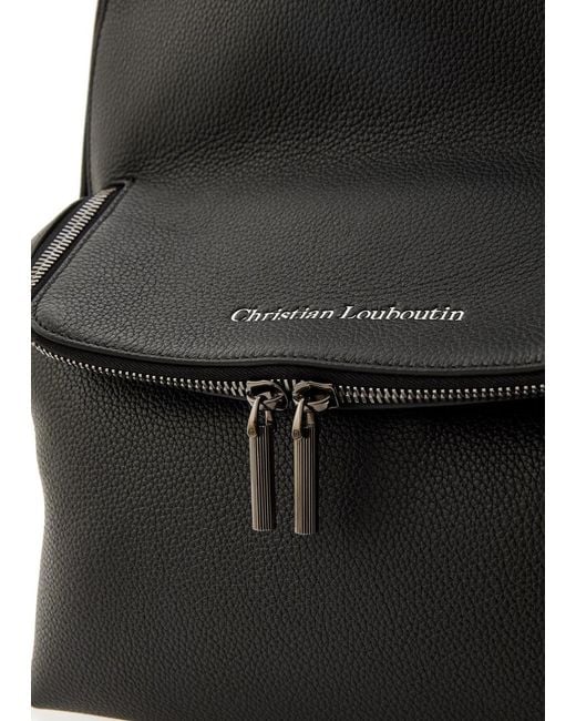 Christian Louboutin Black Nostalgic Grained Leather Backpack for men