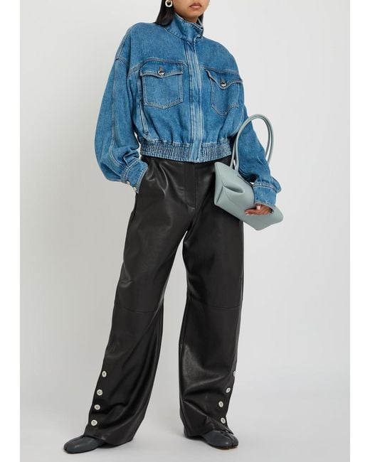 Sportmax Blue Funnel-Neck Denim Jacket