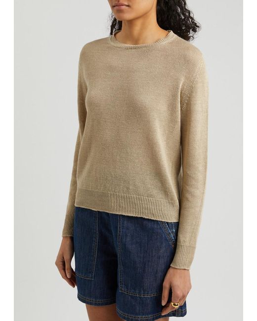 Weekend by Maxmara Natural Atzeco Knitted Linen Jumper