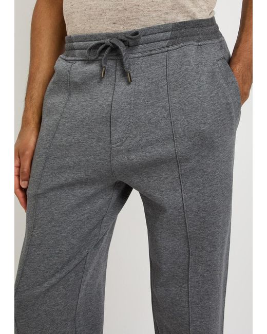 Brunello Cucinelli Gray Tapered-Leg Cotton-Blend Sweatpants for men