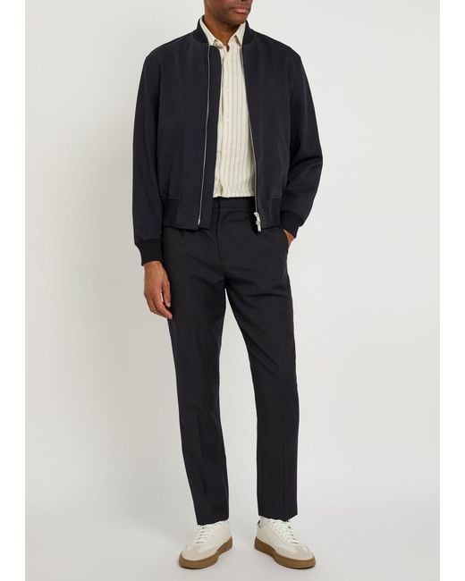 Lardini Blue Wool Bomber Jacket for men
