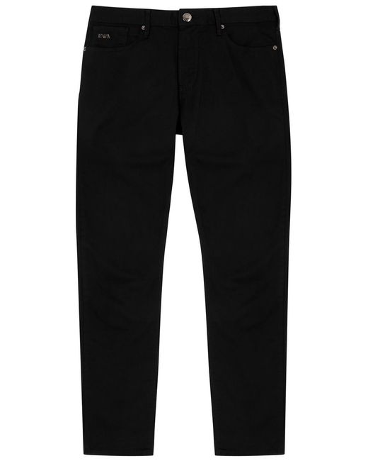 Emporio Armani Black Slim-leg Jeans for men