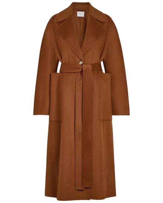Joseph Brown Spencer Belted Wool And Cashmere-Blend Trench Coat