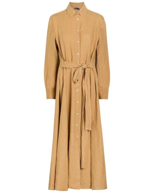 Polo Ralph Lauren Natural Linen Midi Shirt Dress